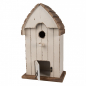 Preview: Vogelhaus beige braun aus Holz - Landhausstil